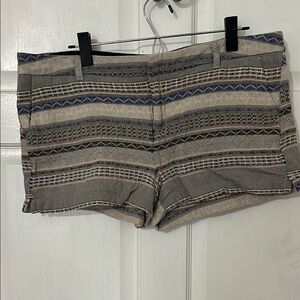 Merona Tan and Blue Bermudas with Casual Style